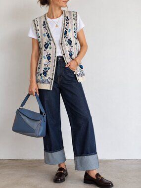 Vintage Northern Reflections Floral Garden Sweater Vest Cottagecore M L 90s